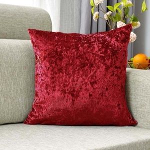 Crushed Red Velvet Set of 2 Pillow Covers